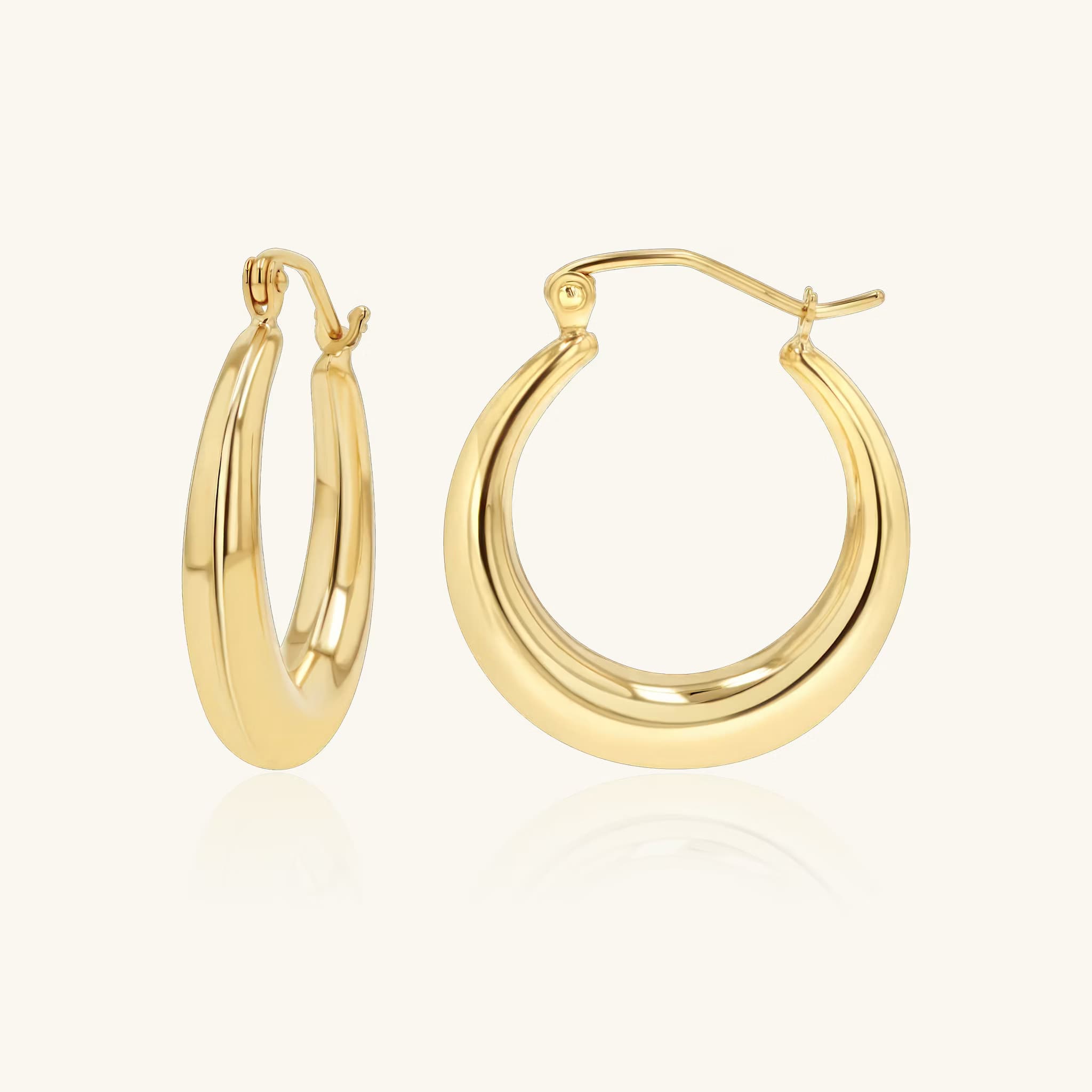 Chunky Hoop Earrings Gold1