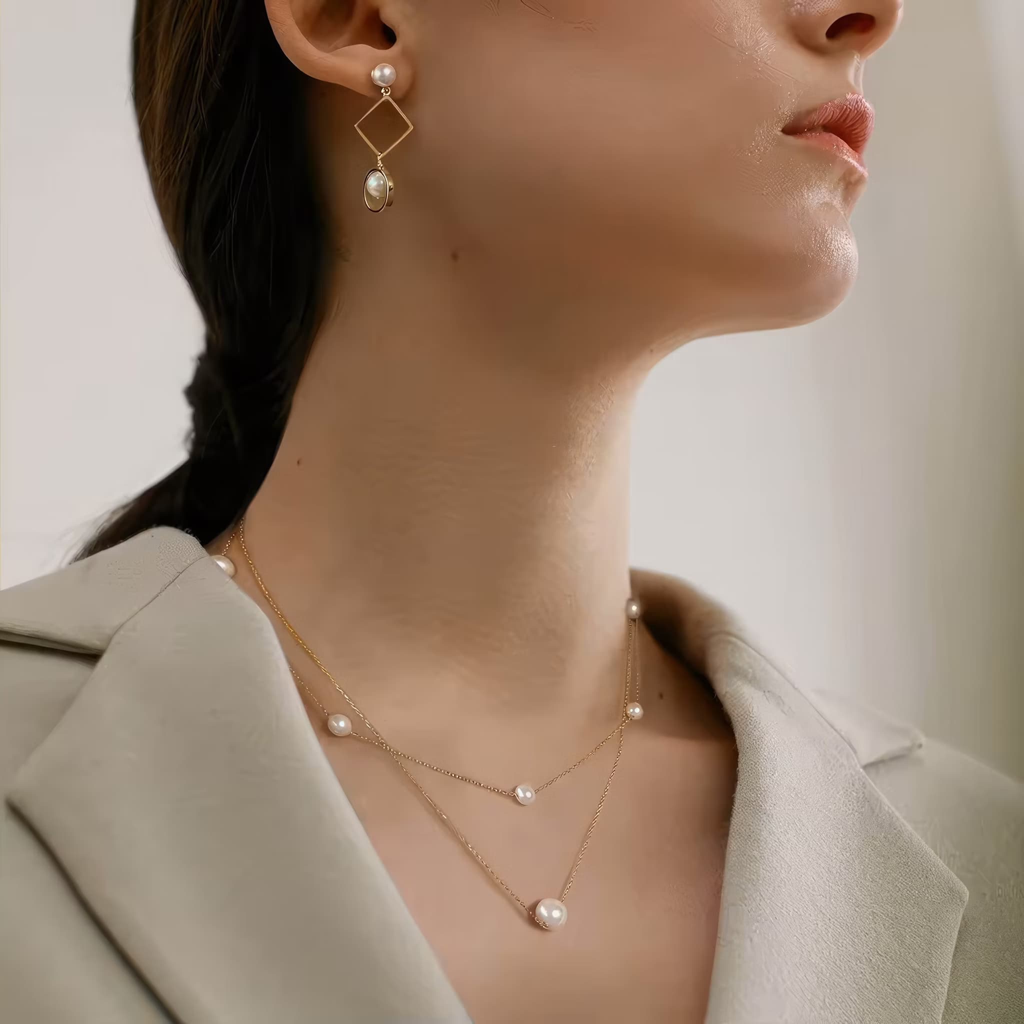 pearl station necklace