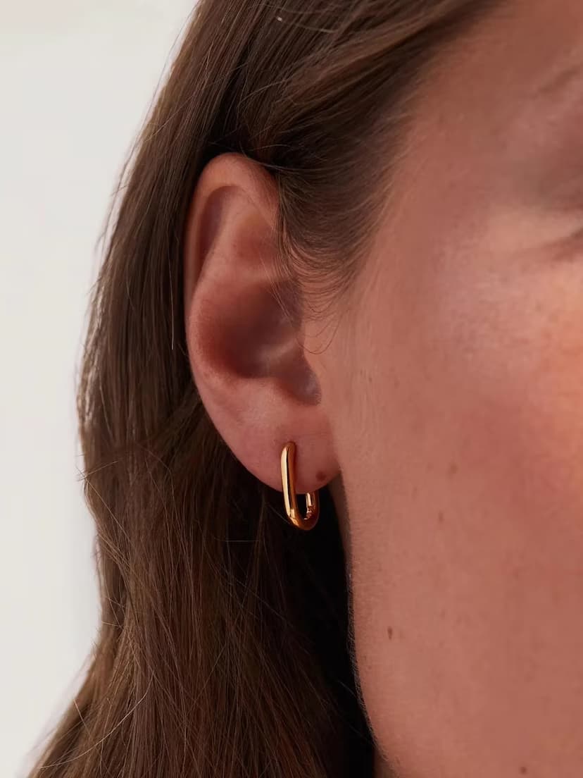 Square Hoop Earrings Gold2