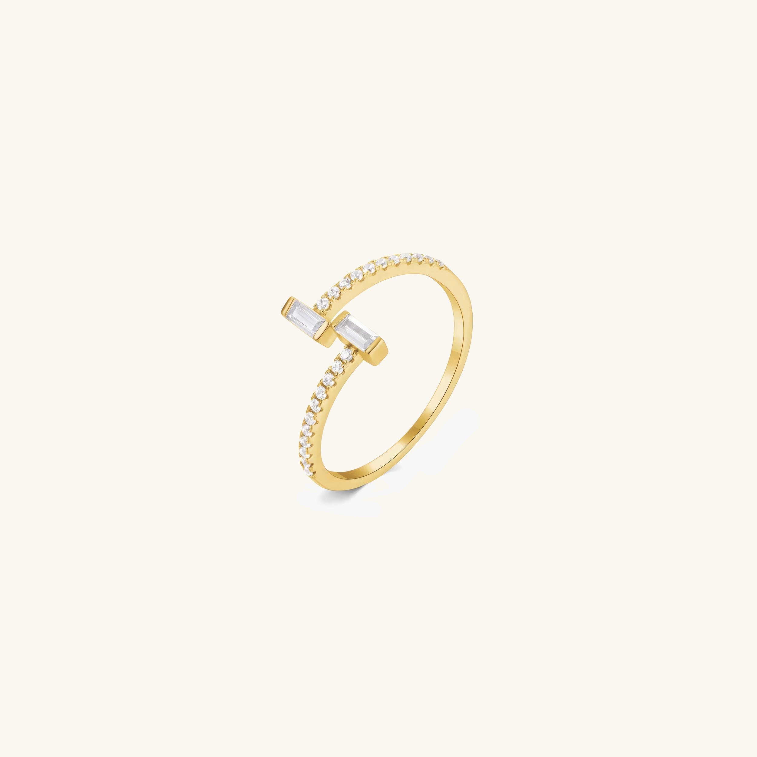 Baguette Crossover Ring