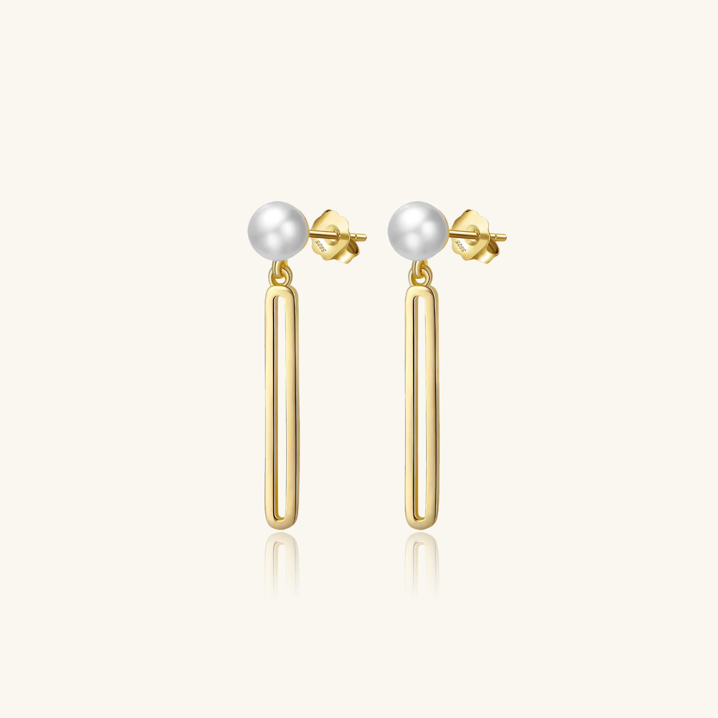 Pearl Bar Dangle Studs