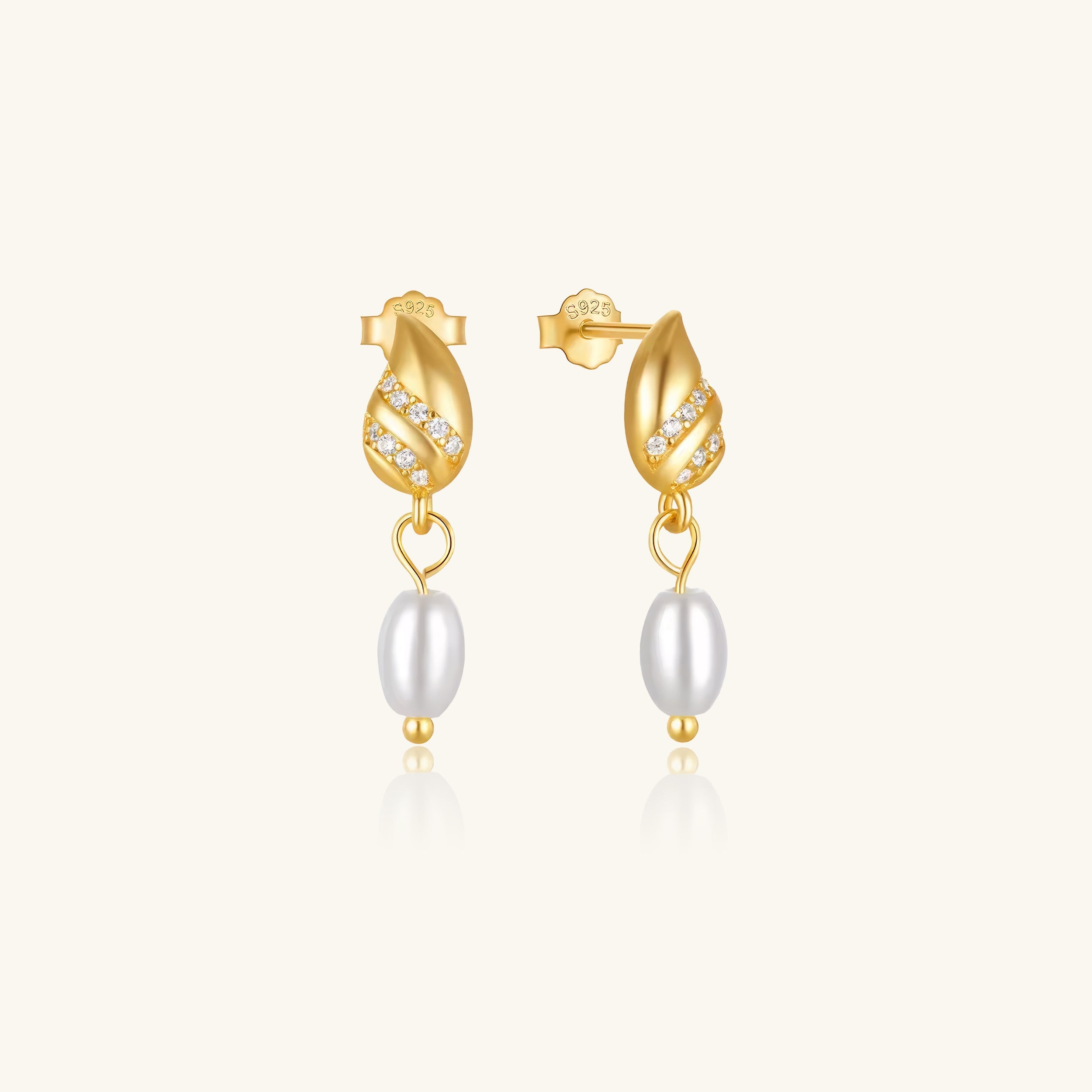 Delicate Pearl Drop Studs