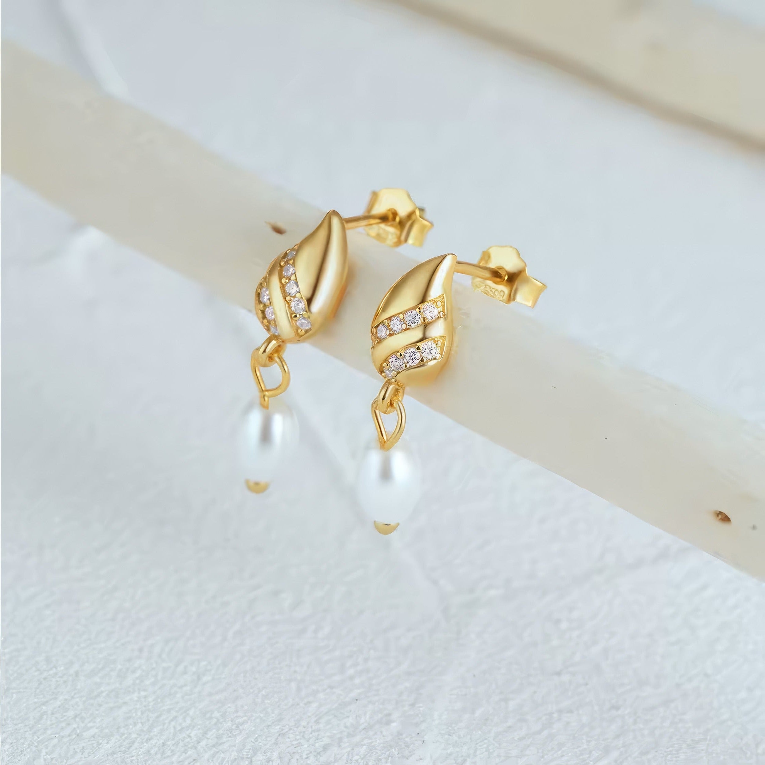 Delicate Pearl Drop Studs