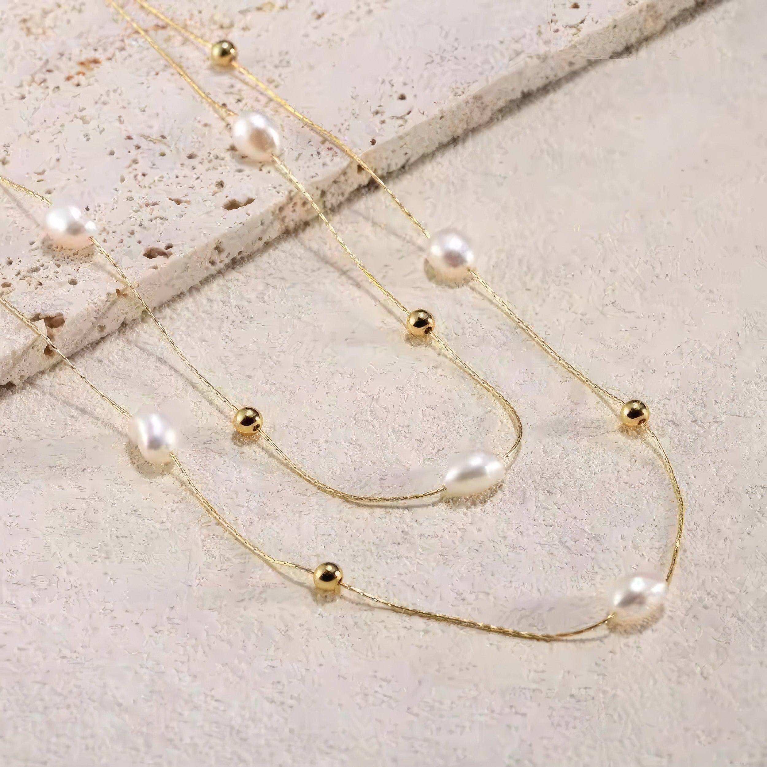 Double Strand Pearl Necklace