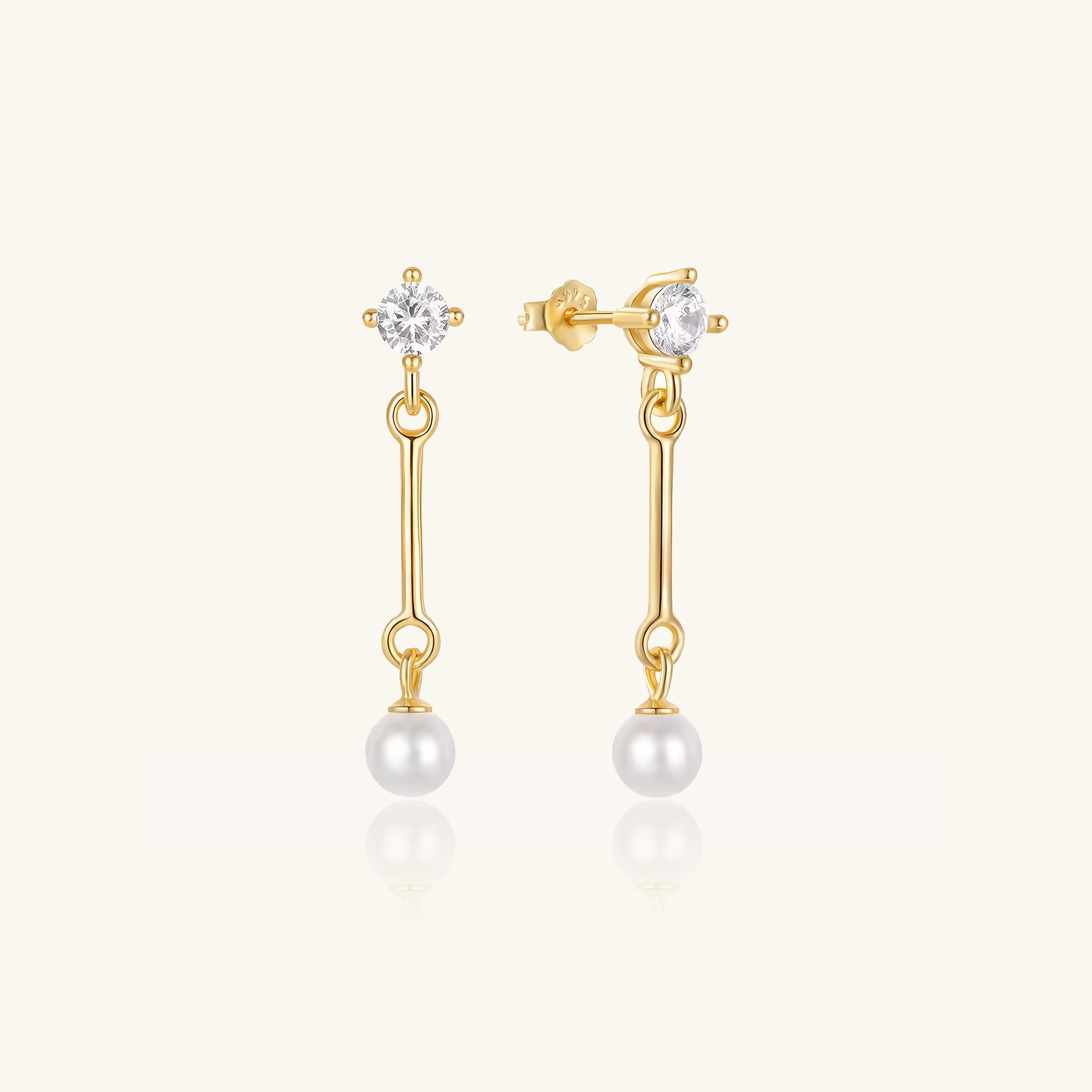 Elegant Pearl Dangle Studs