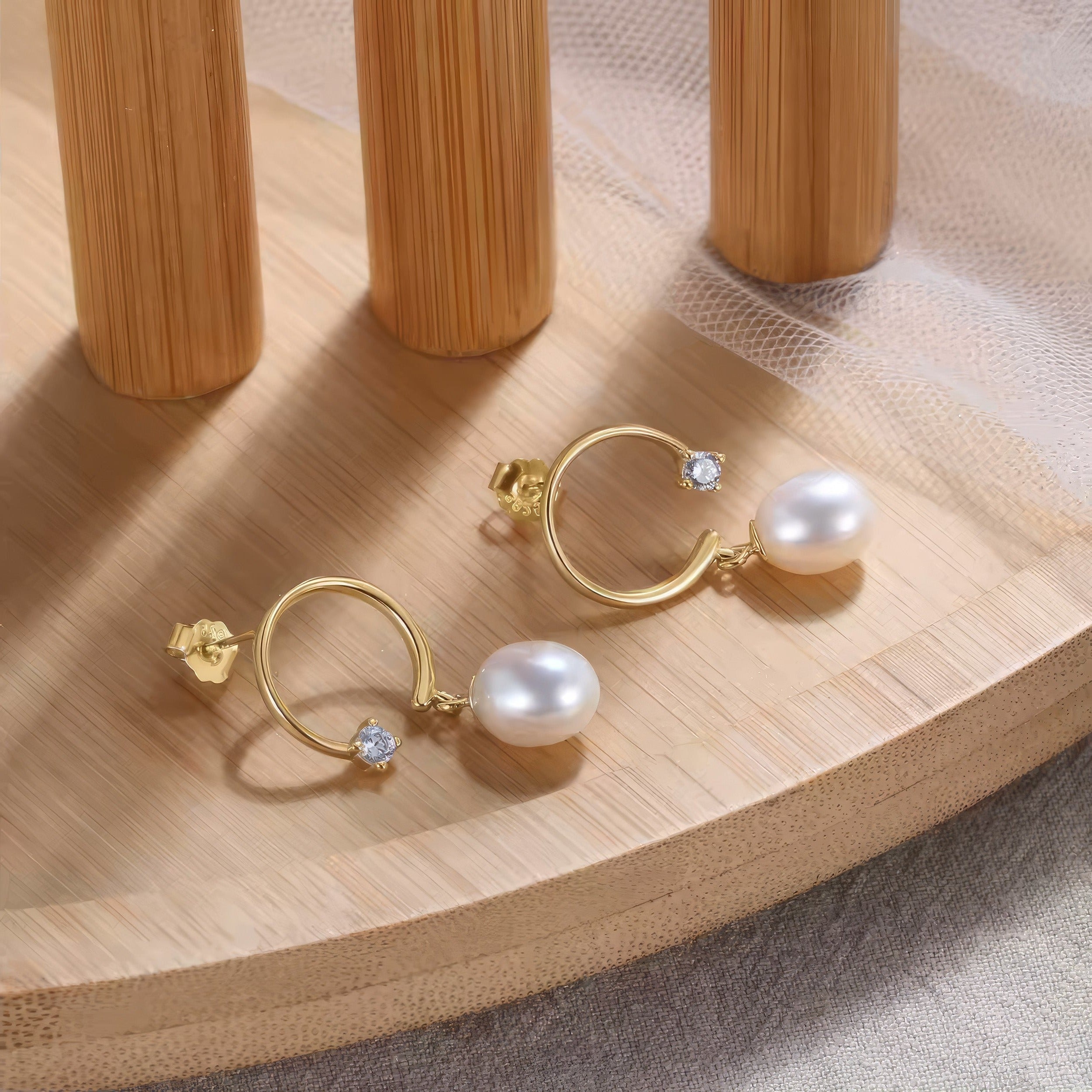 Orbit Pearl Drop Studs