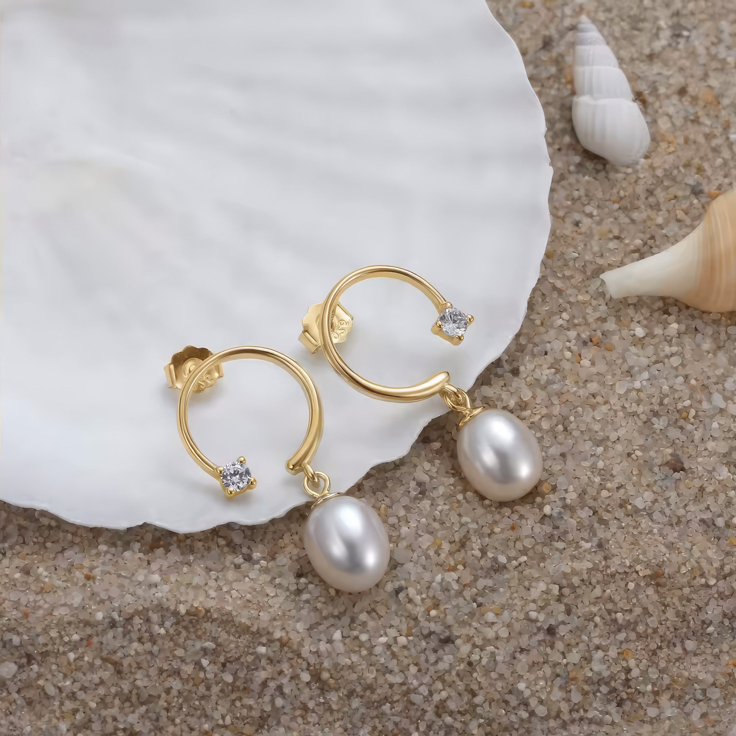 Orbit Pearl Drop Studs