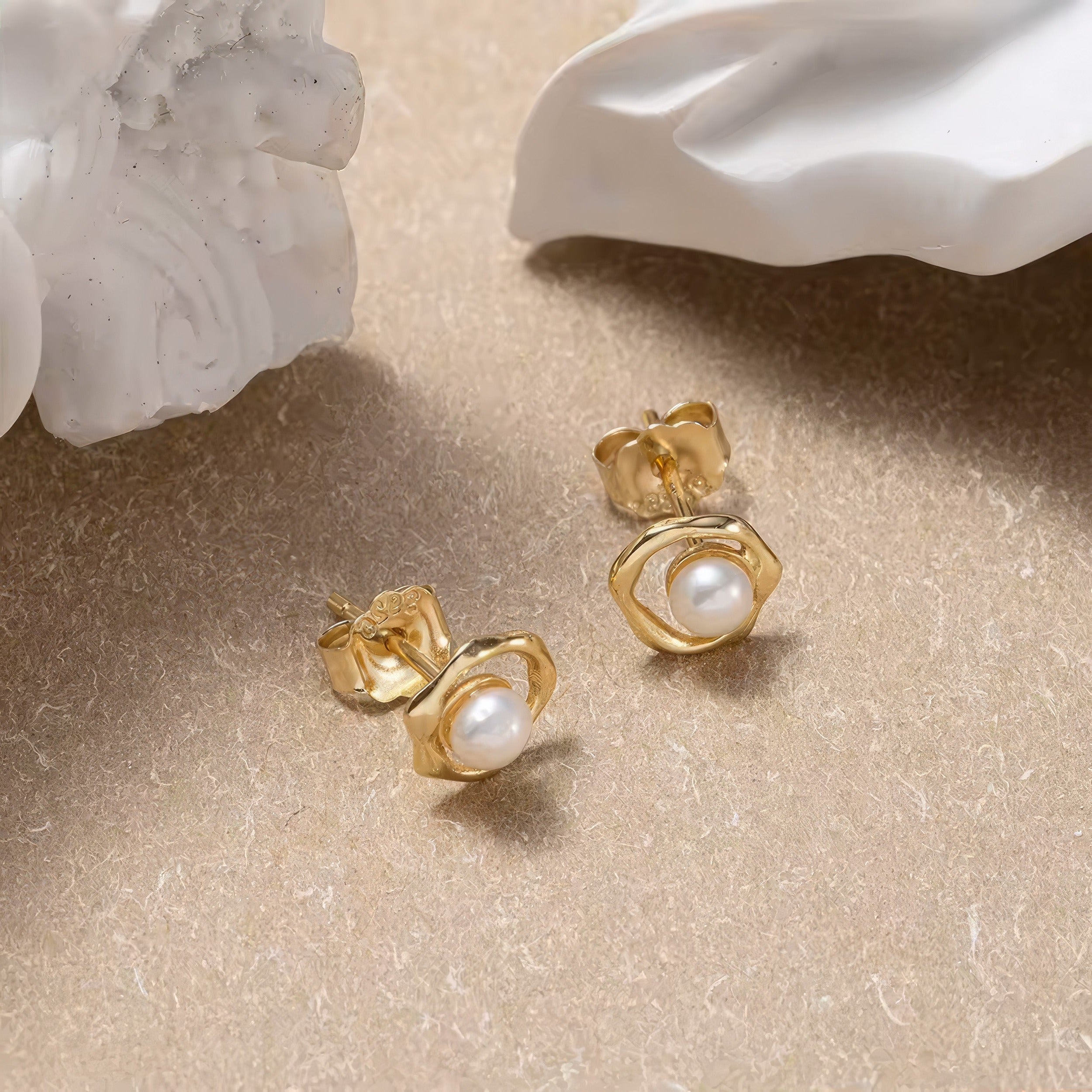 Pearl Halo Studs