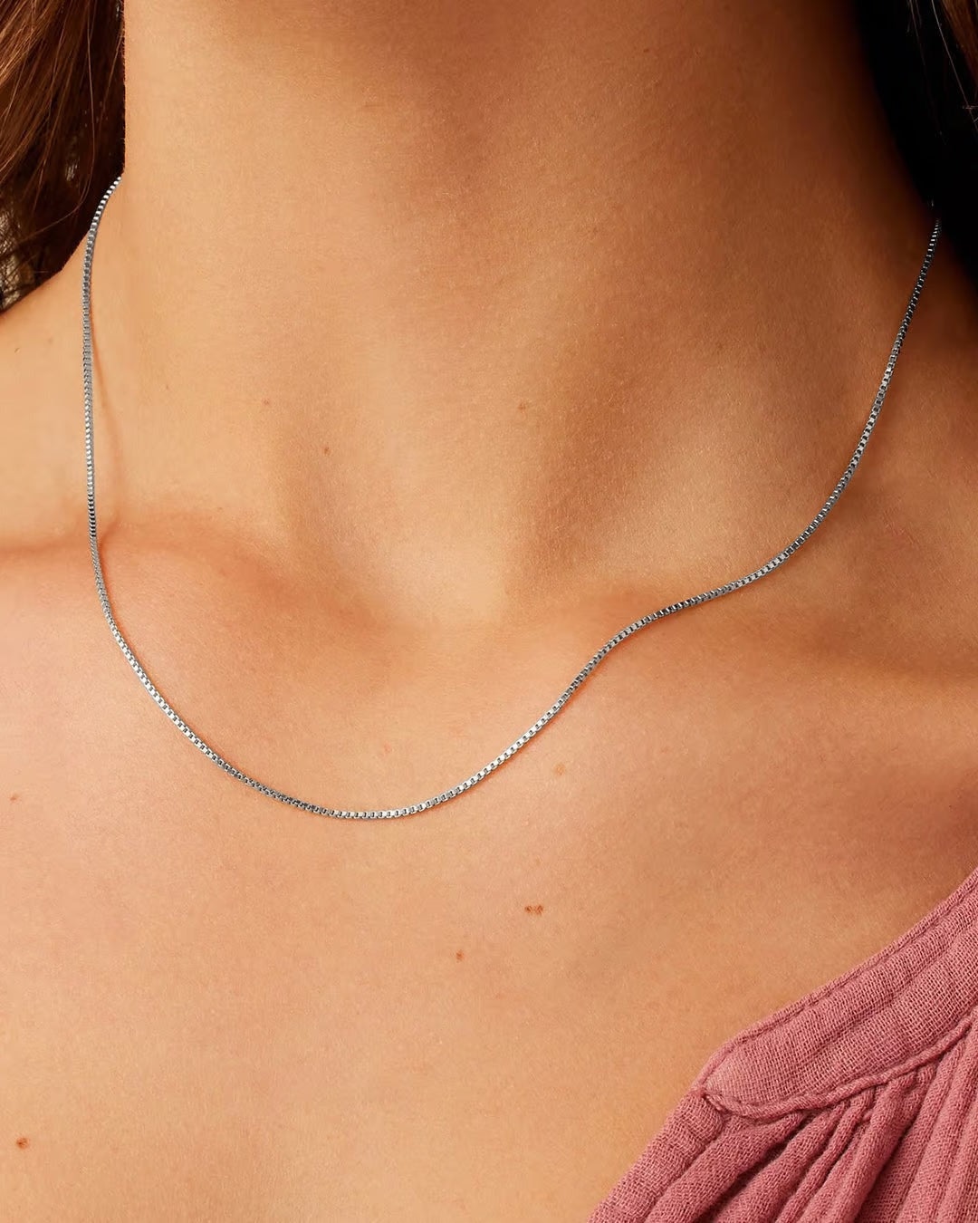 Thin Box Chain Necklace