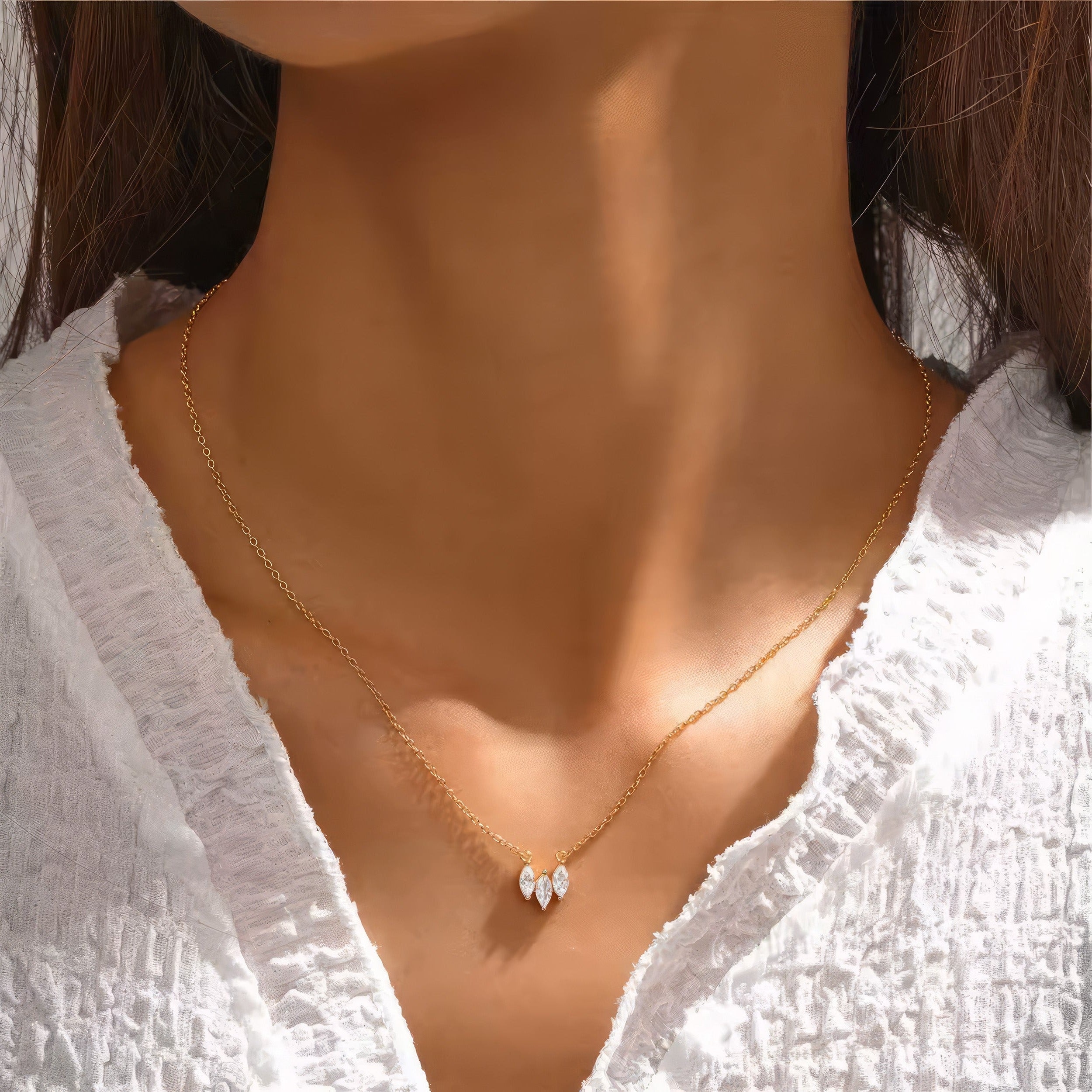 Triple Marquise Necklace