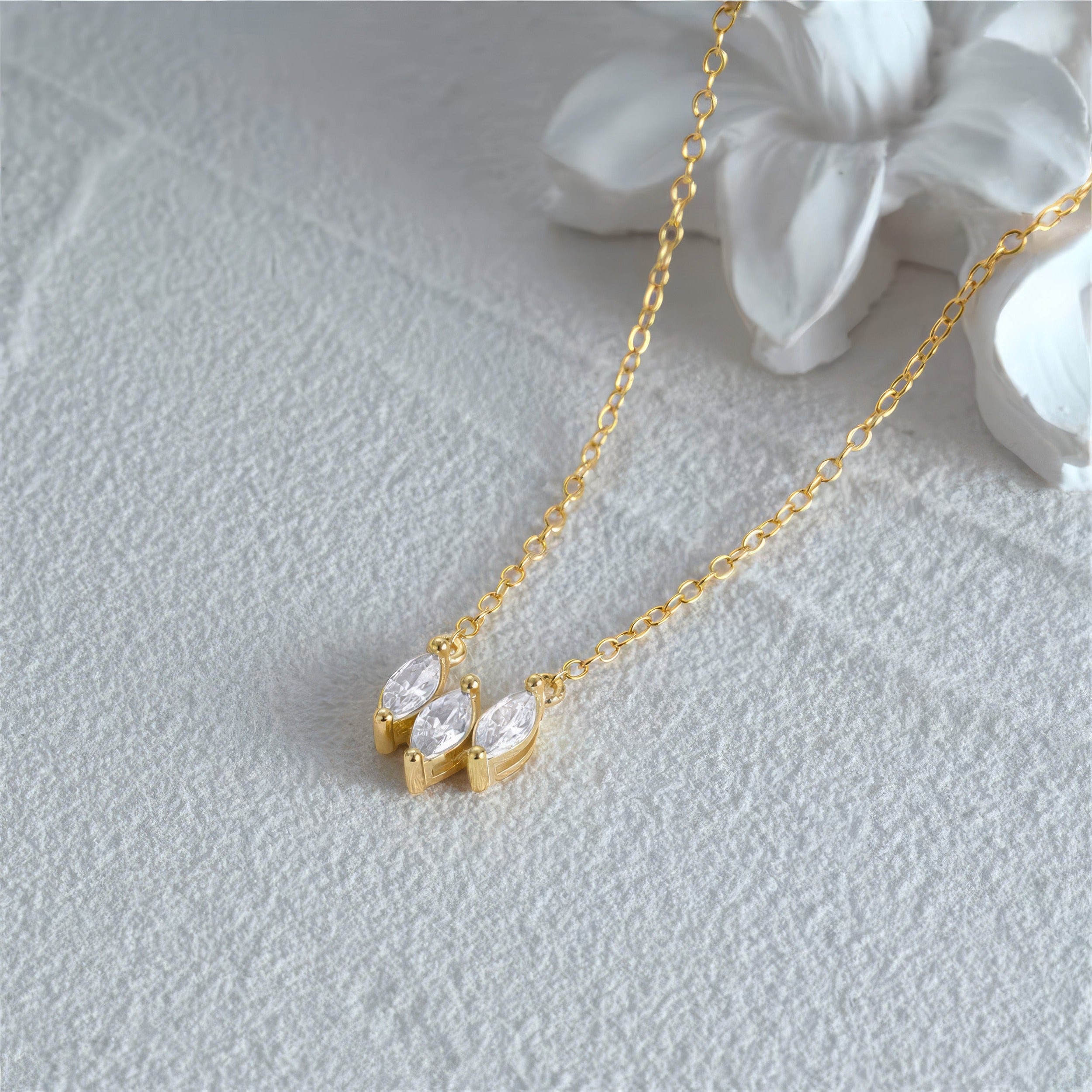 Triple Marquise Necklace