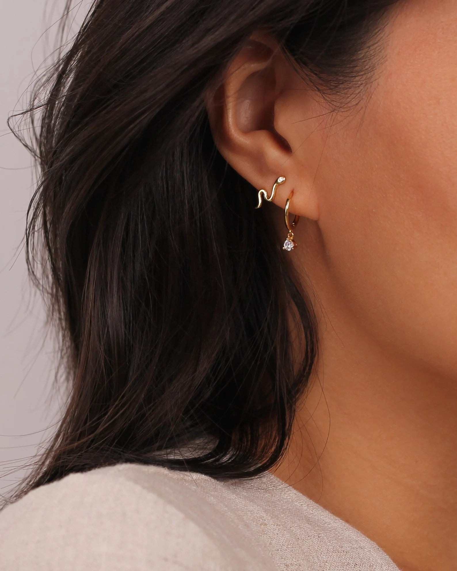 Single Zircon Hoops