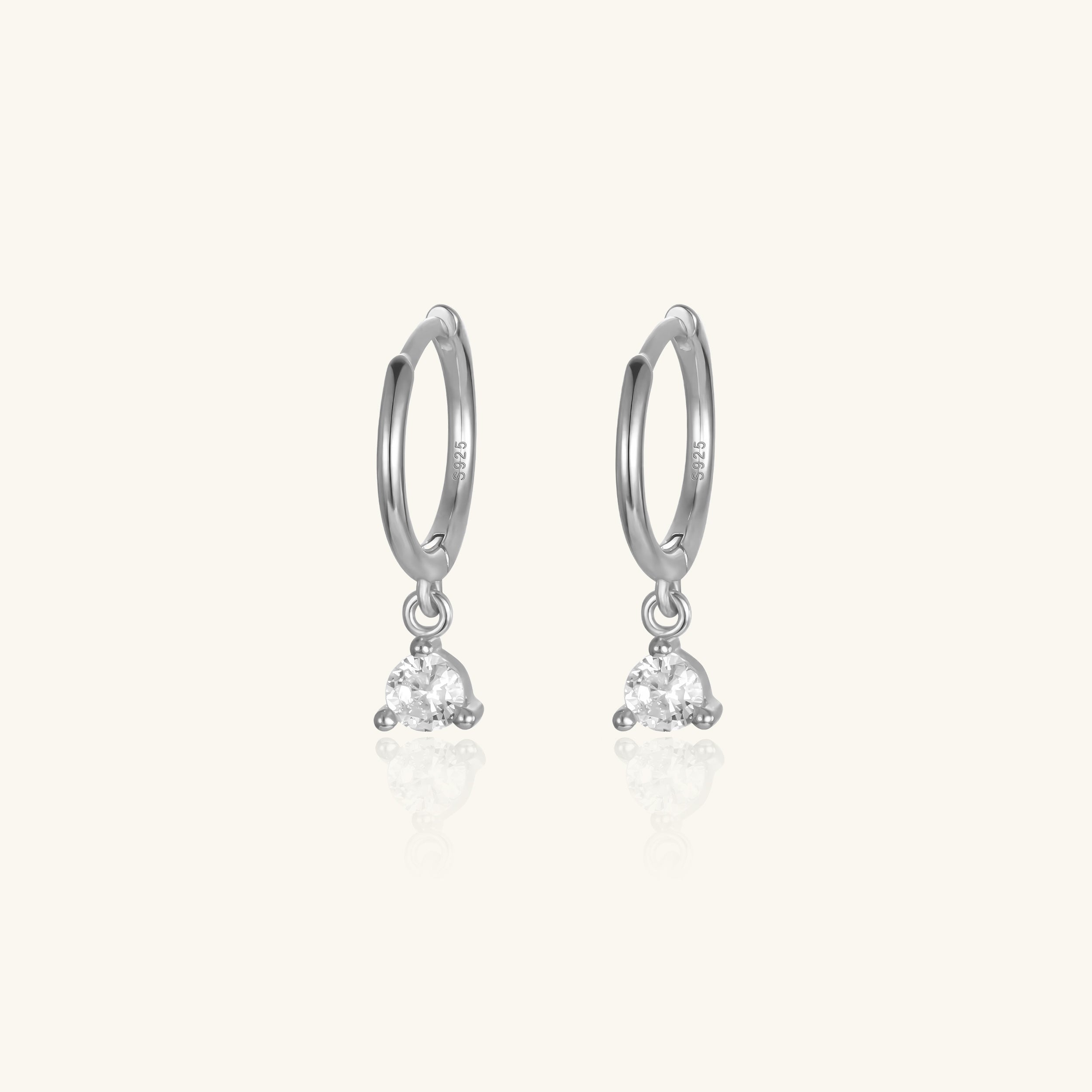 Single Zircon Hoops