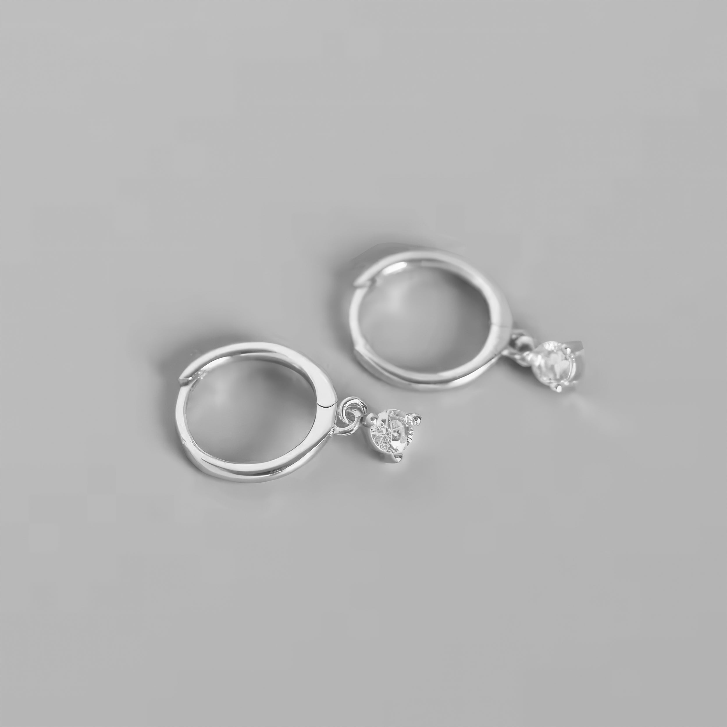 Single Zircon Hoops